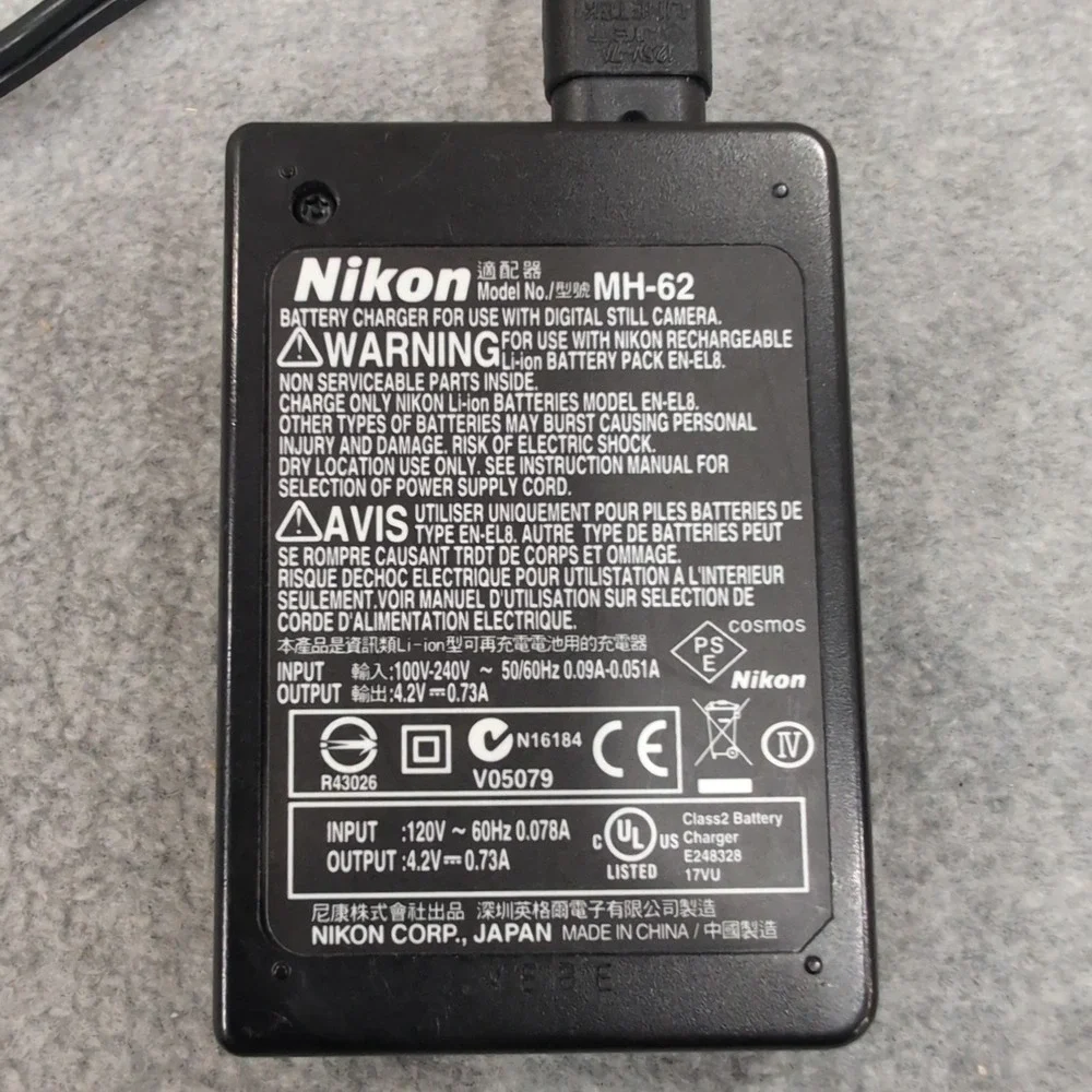 Nikon MH-62 Battery Charger for EN-EL8 Lithium Ion‎ Rechargeable Batteries OEM